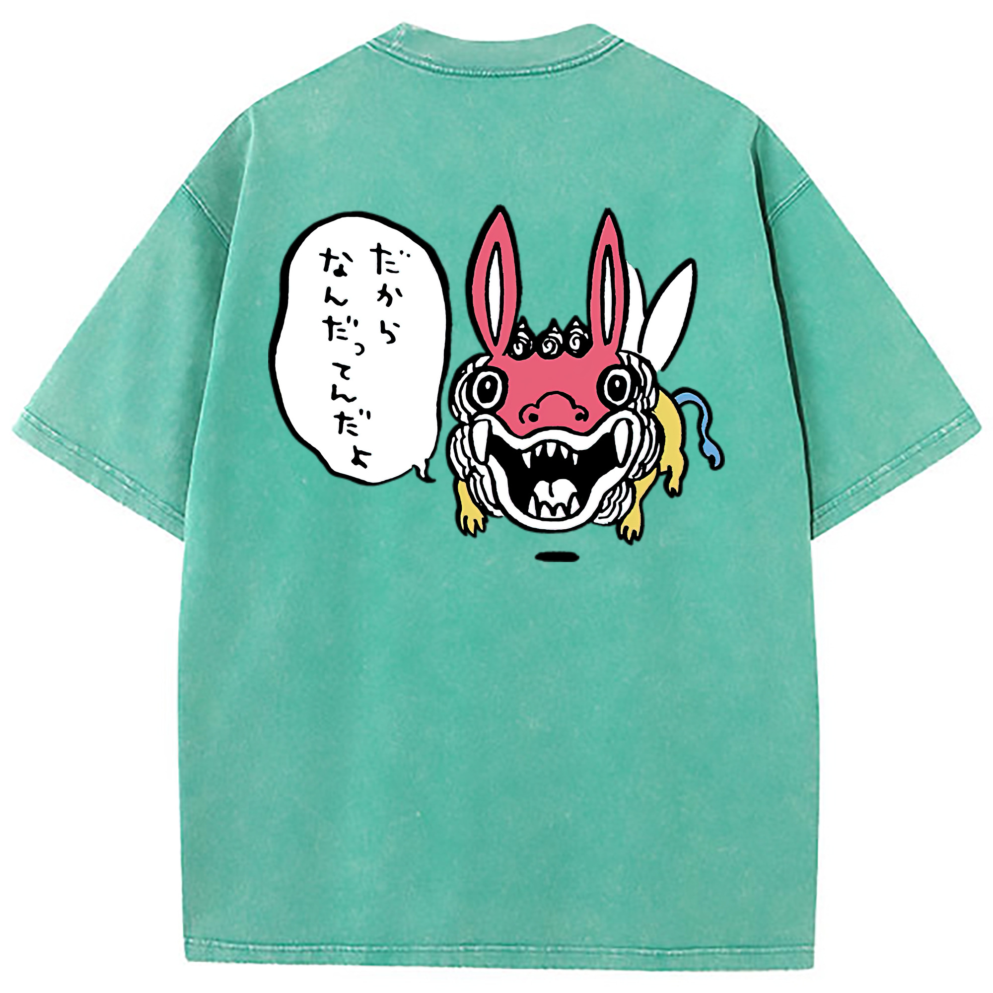 （画像用） ちいかわ でかつよ Chii-kawa Dekatsuyo 綿100% ヴィンテージ風 半袖Tシャツ（背面プリント）